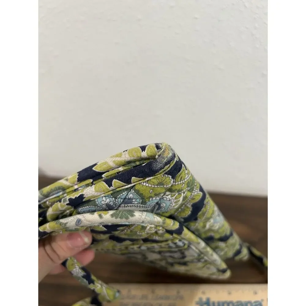 Vera Bradley Crossbody Trifold Wallet Purse Small Green Blue Paisley‎ Strap